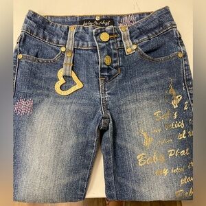 Baby Phat Blue Denim Jeans with Gold Accents girls size 7